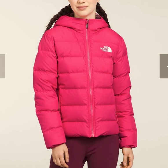 The North Face Other - Girls The North Face Reversible Moondodgy 550 down pink puffer coat age 14